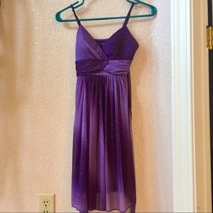 Ruby Rox Sparkly Purple Ombré Dress with Straps